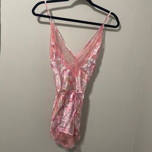 NWT! Naked Princess‎ Pink Silk Sexy Romper
